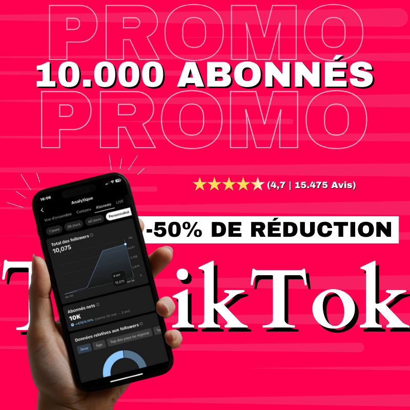 Obtiens 10000 abonnés sur TikTok en seulement 24h et gagne de l’argent avec la monétisation !